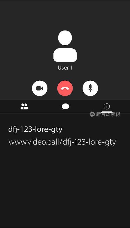 UI/UX Video conference, video meet calls window overlay. Mobile Version.